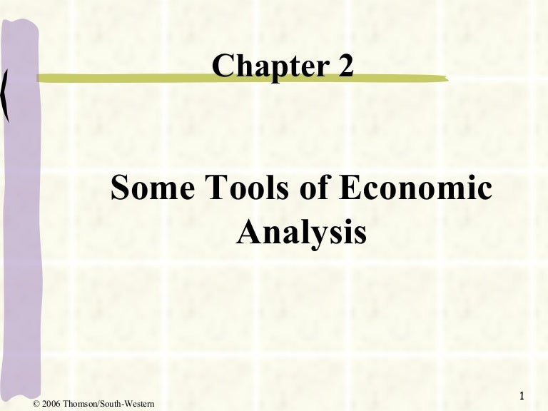 Some Tools Of Economic Analysis