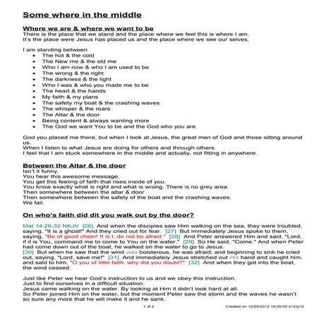 Some where in the middle