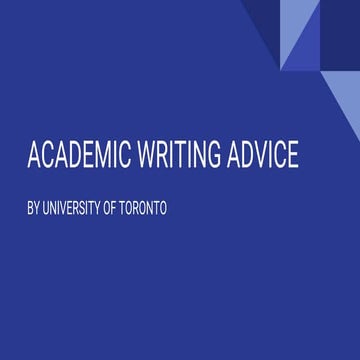 Academic Writing Advice