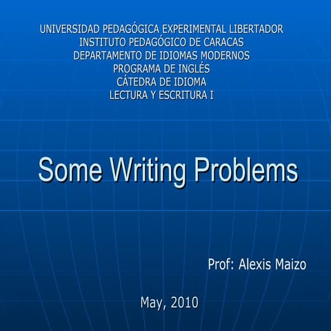 Some writing problems