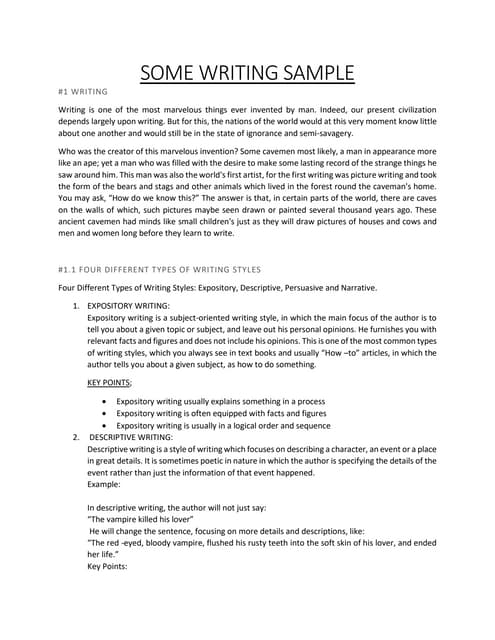 FOUR DIFFERENT TYPES OF WRITING STYLES