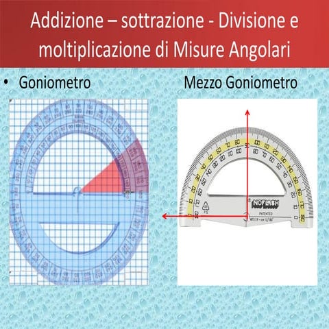 Somma   sottrazione -divisione e moltiplicazione di misure angolari