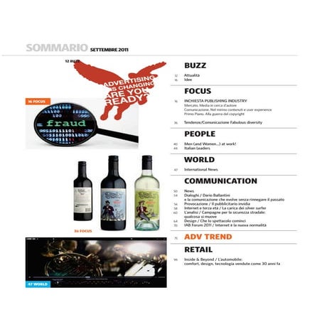 Sommario ADV Strategie di Comunicazione 7/2011