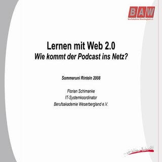 Sommeruni 2008 - Podcasting