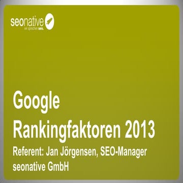 SOM - Google Rankingfaktoren 2013
