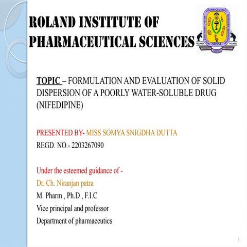 Formulation and Evaluation of Solid Dispersion to Enhance Solubility of ...