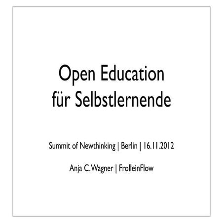Open Education für Selbstlernende