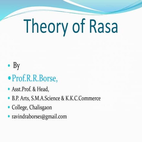 The Theory of Rasa