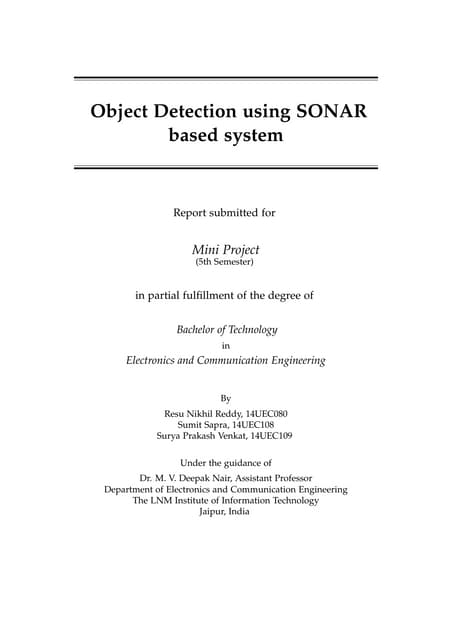 Sonar Project Report