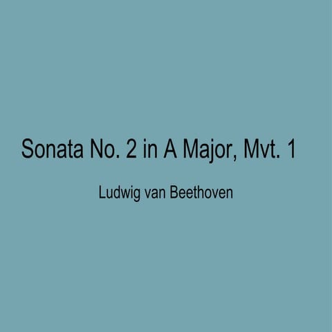 Sonata No 2 In A Major Mvt 1