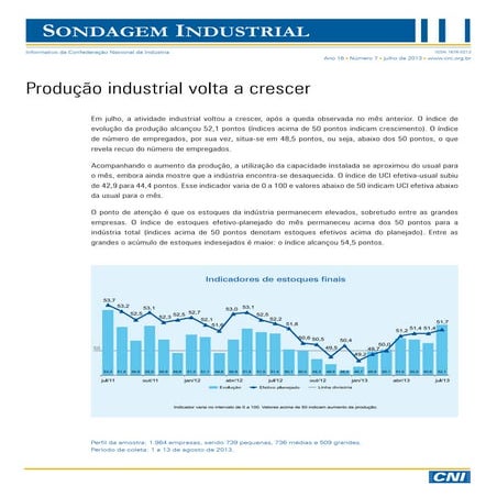 Sondagem Industrial | Julho 2013