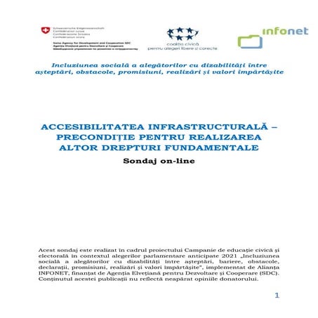 Sondaj on line - Accesibilitatea infrastructurală 