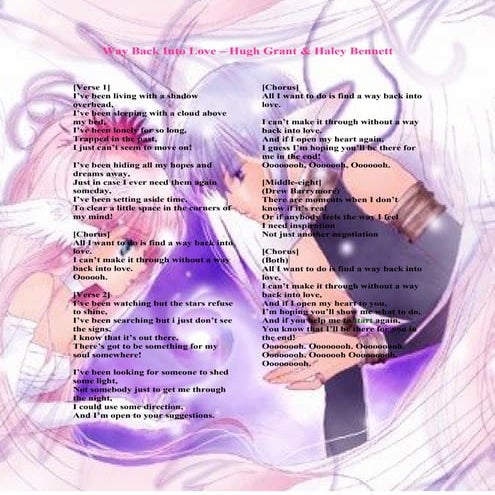 Song 1-Way Back into Love