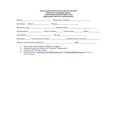 Song contest application | DOCX