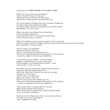 Song lyrics to brad paisley