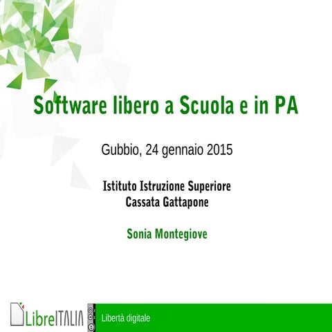 Software libero a scuola e in PA