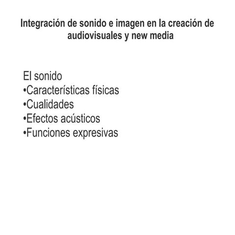Sonido: características físicas