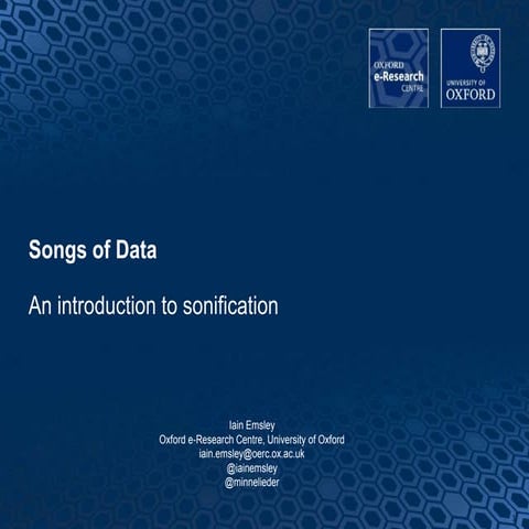 Songs of Data: An Introduction to Sonification