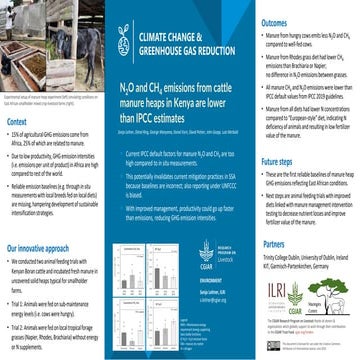 N2O and CH4emissions from cattle manure heaps in Kenya are lower than IPCC es...