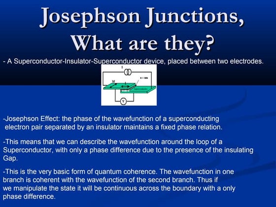 JOSEPHSON EFFECT superconductivity topic | PPT