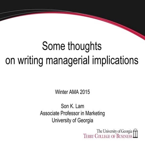 Thoughts on Writing Managerial Implications - Son Lam | PPTX