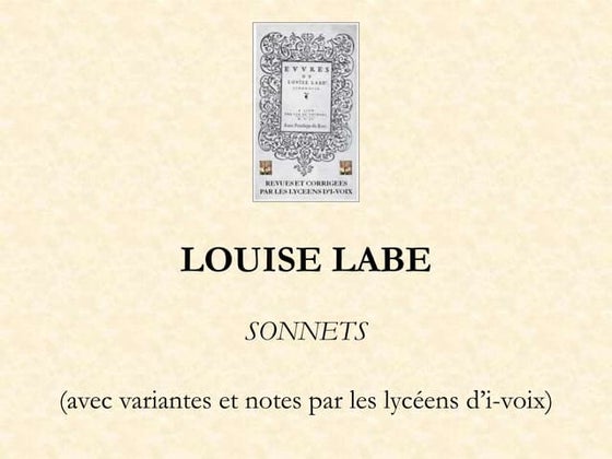 Louise Labé - Sonnets (variantes)