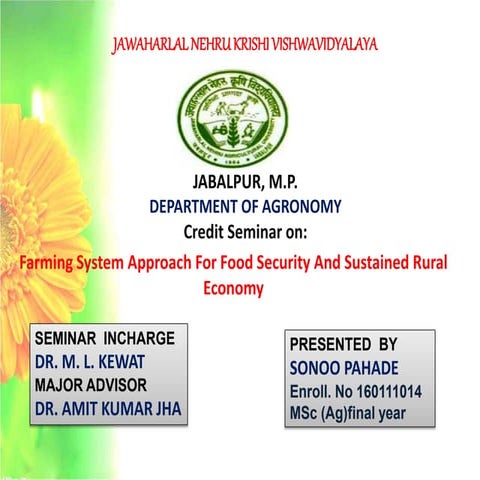 Sonoo farming system approach