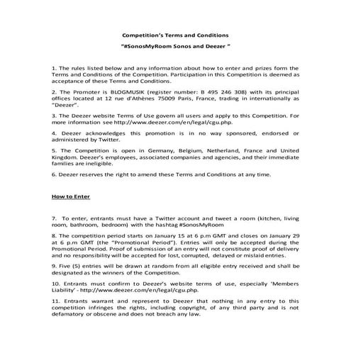 -M- Contest Terms and Conditions Singapore | PDF