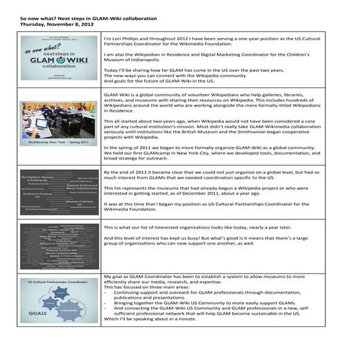Next Steps in GLAM-Wiki Collaboration [NOTES]