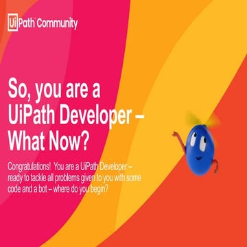 UiPath REFramework Overview Developer Series - Part 1 of 4 | PPTX