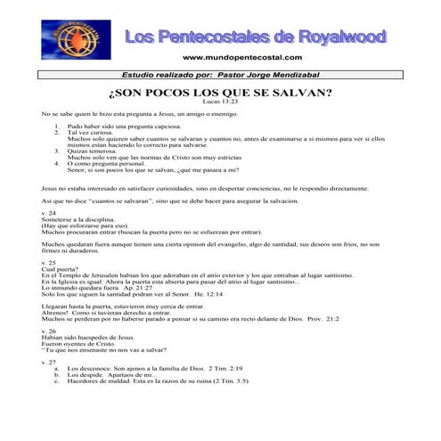 Son Pocos Los Que Se Salvan