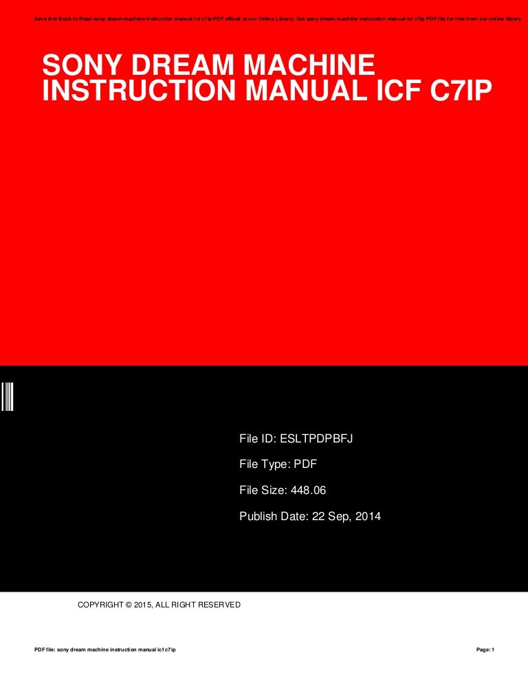 Sony dreammachineinstructionmanualicfc7ip