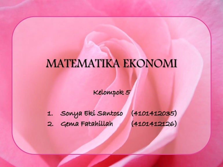 Matematika Ekonomi Biaya Marginal