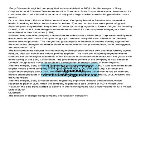 Case study Sony Ericsson is a global company that was es.pdf