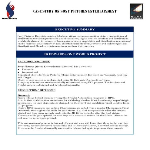 Sony pictures entertainment case study