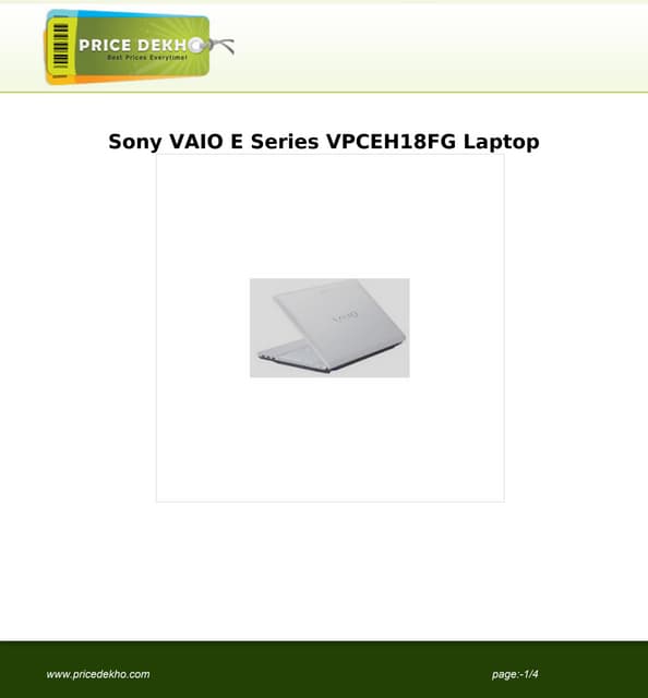 Sony Vaio E Series Vpceh25en Laptop