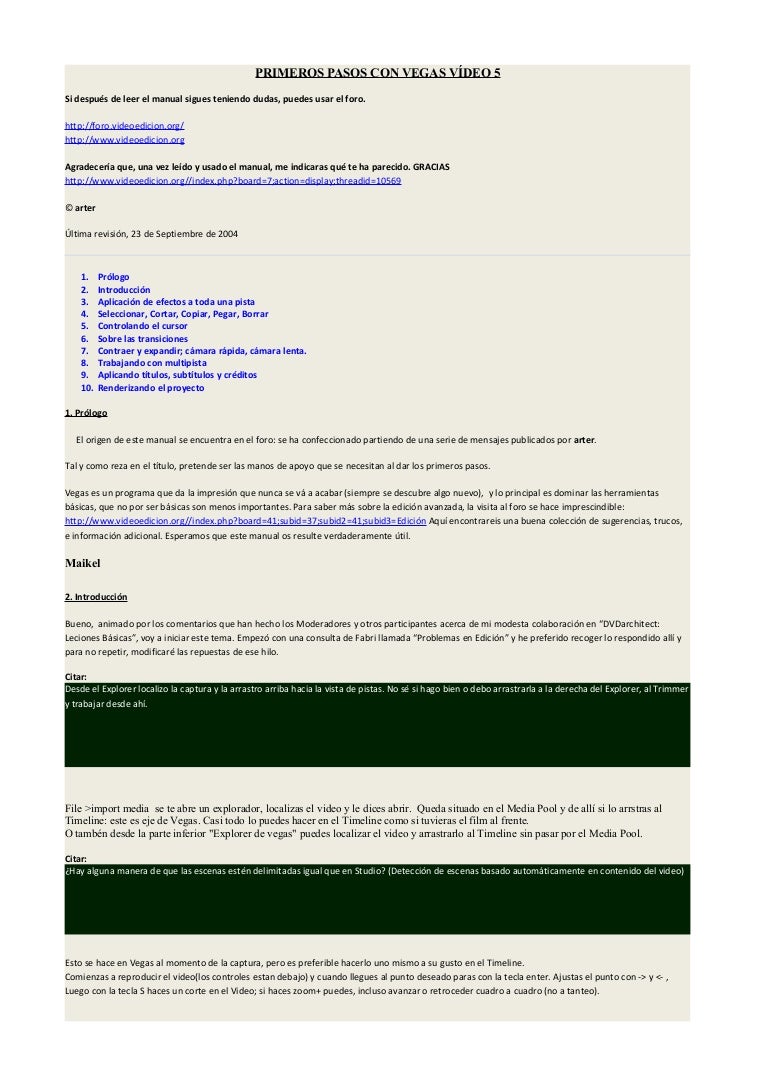 Como Poner Transiciones En Sony Vegas Pro 13 Sony Vegas Manual B Sico