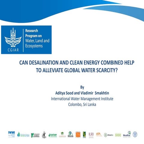 Can desalination and clean energy combined help to alleviate global ...