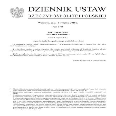 Standard Organizacyjny Opieki Okołoporodowej AD 2019