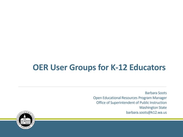 OER User Groups for K-12 Educators