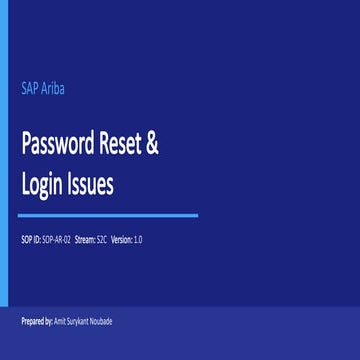 Comprehensive SOP for SAP Ariba Password Reset and Login Issue ...