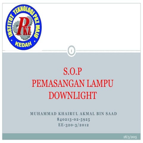 SOP Pemasangan Downlight