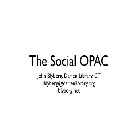 The Social OPAC