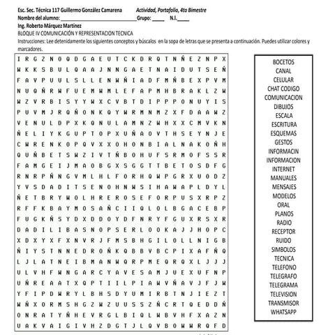 Sopa de letras comunicaicon tecnica