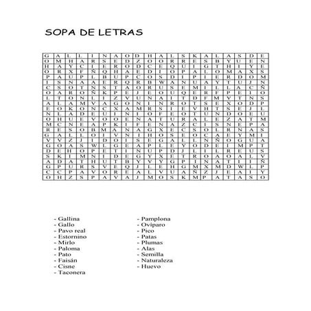 Sopa de letras de la taconera