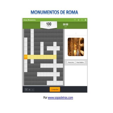 Crucigrama Monumentos de Roma | PPT