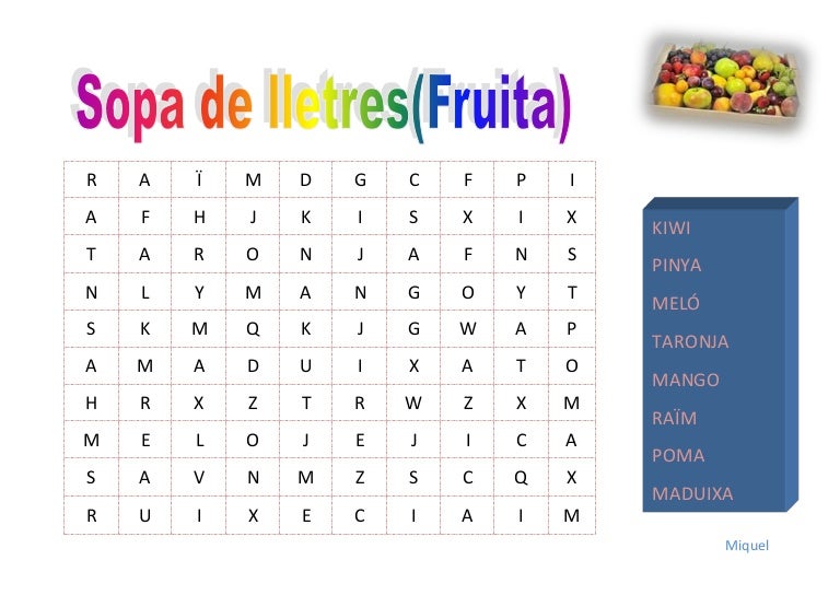 Sopa de lletres 6b Sopa de lletres 6b