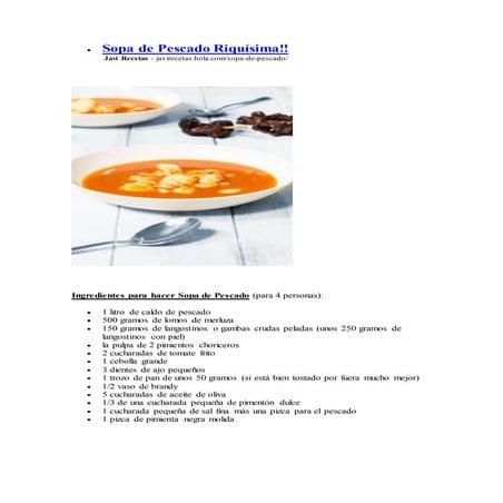 Sopa de pescado riquísima