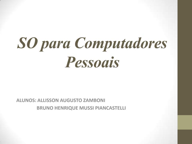 SO para computadores pessoais