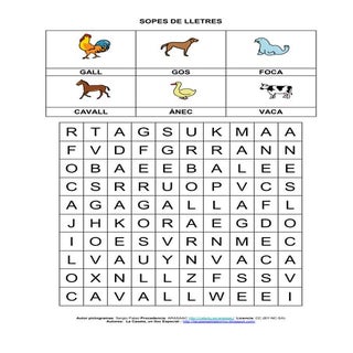Sopes de lletres d'animals amb pict...